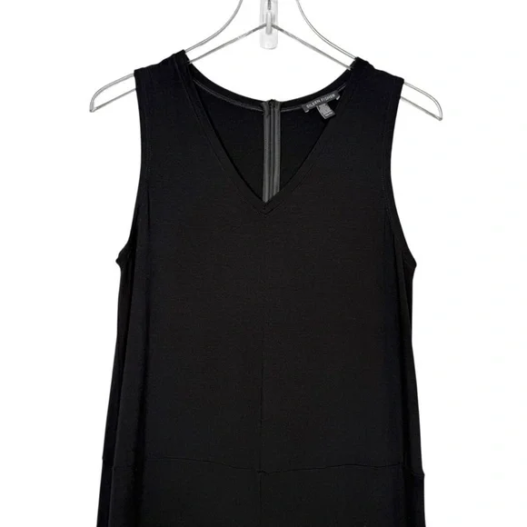 Eileen Fisher Classic Black Knit Women’s Wide Leg Lagenlook Jumpsuit Sz XS - Picture 4 of 15
